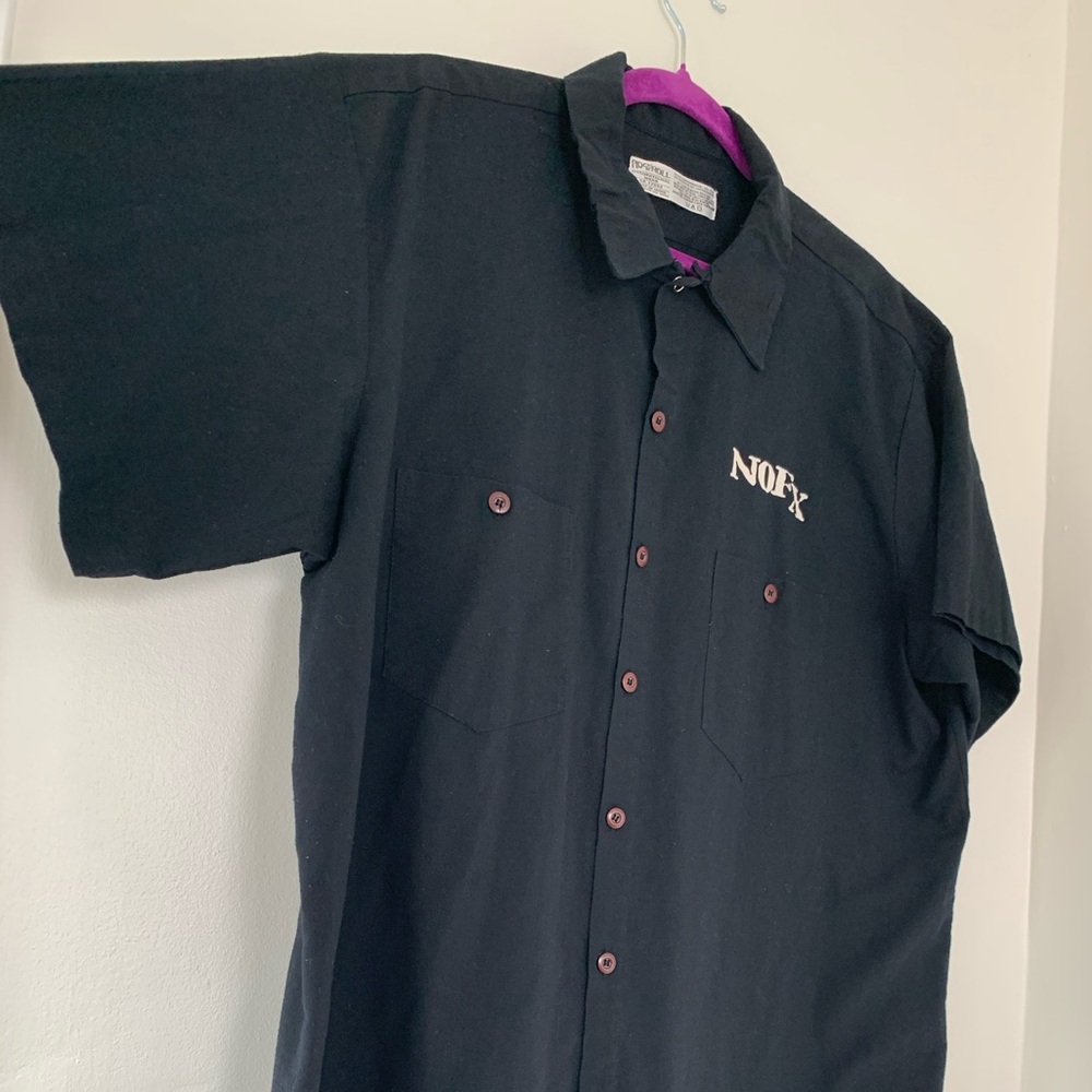 RARE VTG 1994 NOFX Punk In Drublic Rock N Roll Occupational Wear Button Up Shirt - Picture 5 of 10